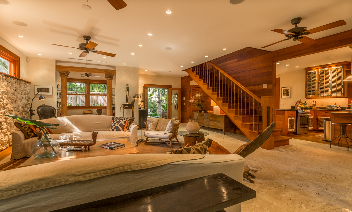 908 Fleming Street living room and stairs