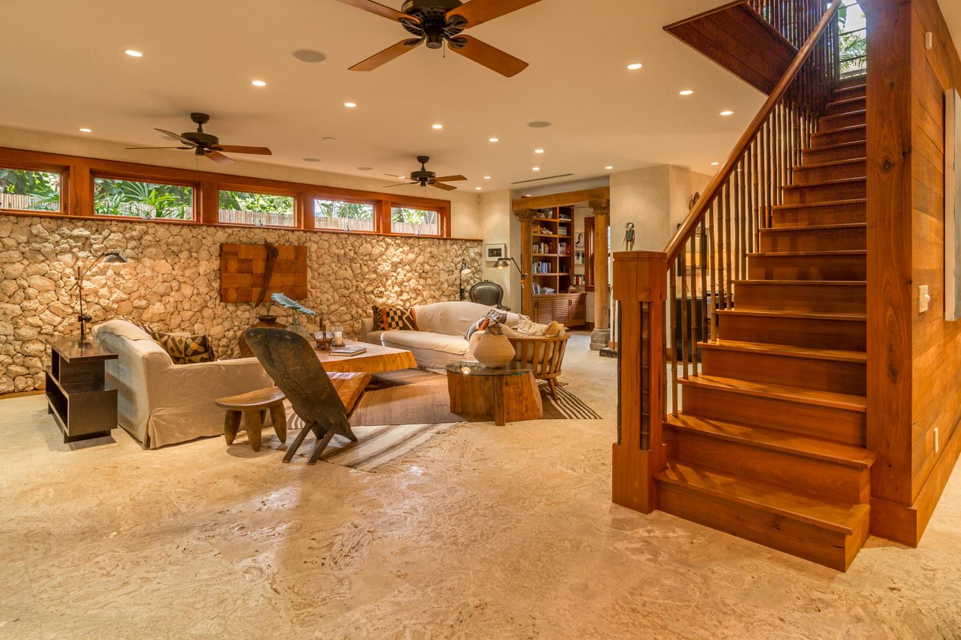 908 Fleming Street living room and stairs